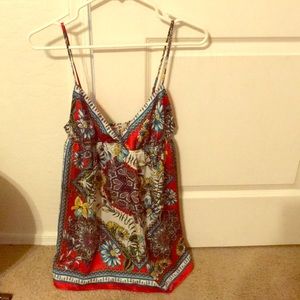 Spaghetti strap silk top